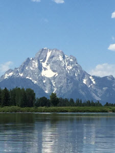 Mountains and lake image