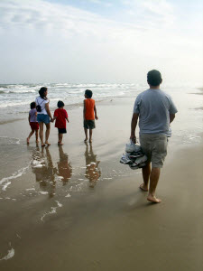 Family at the beach image